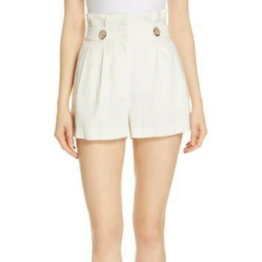 Veronica Beard Gwen Paperbag Linen Blend Shorts
